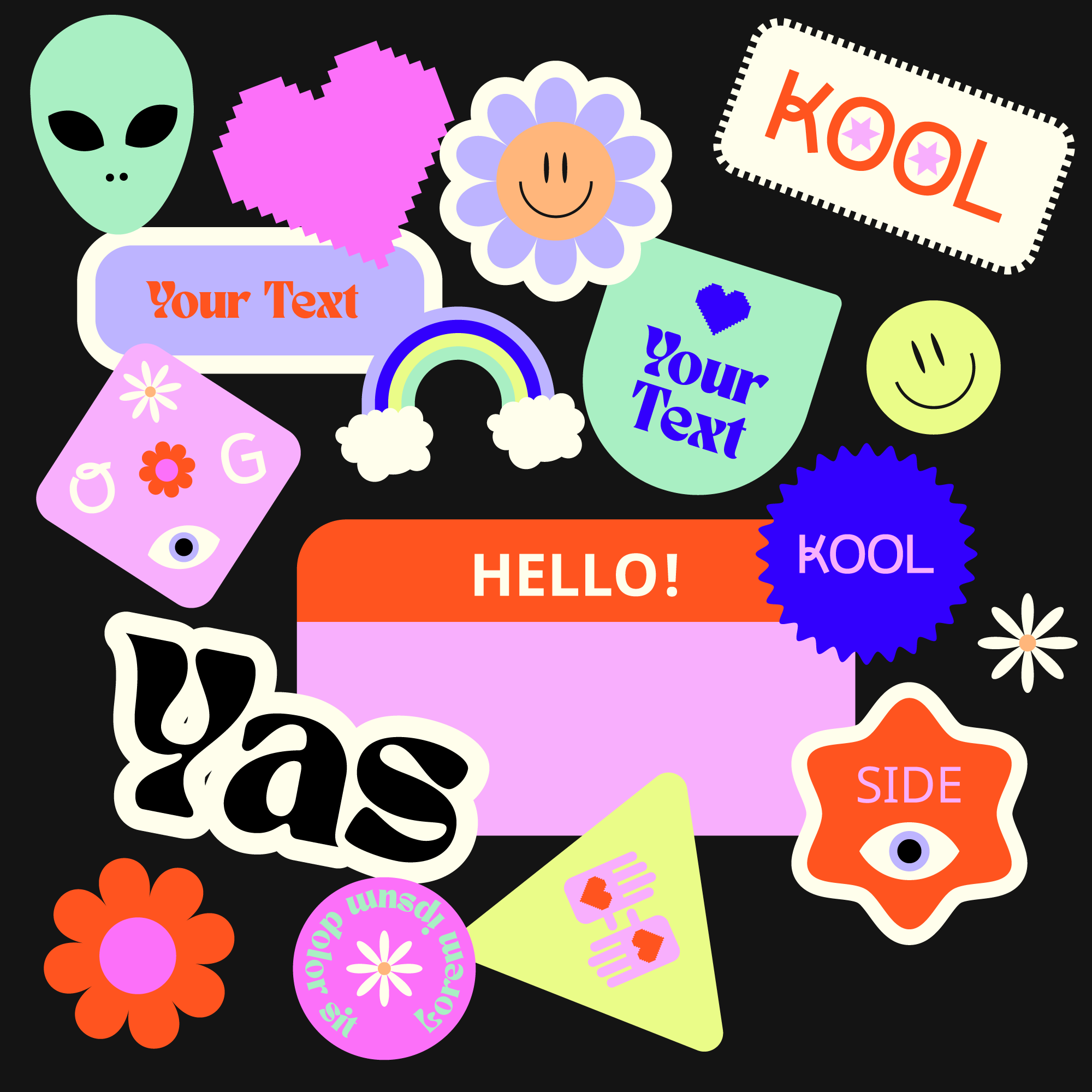 Editable Retro Style Canva SVG Badges