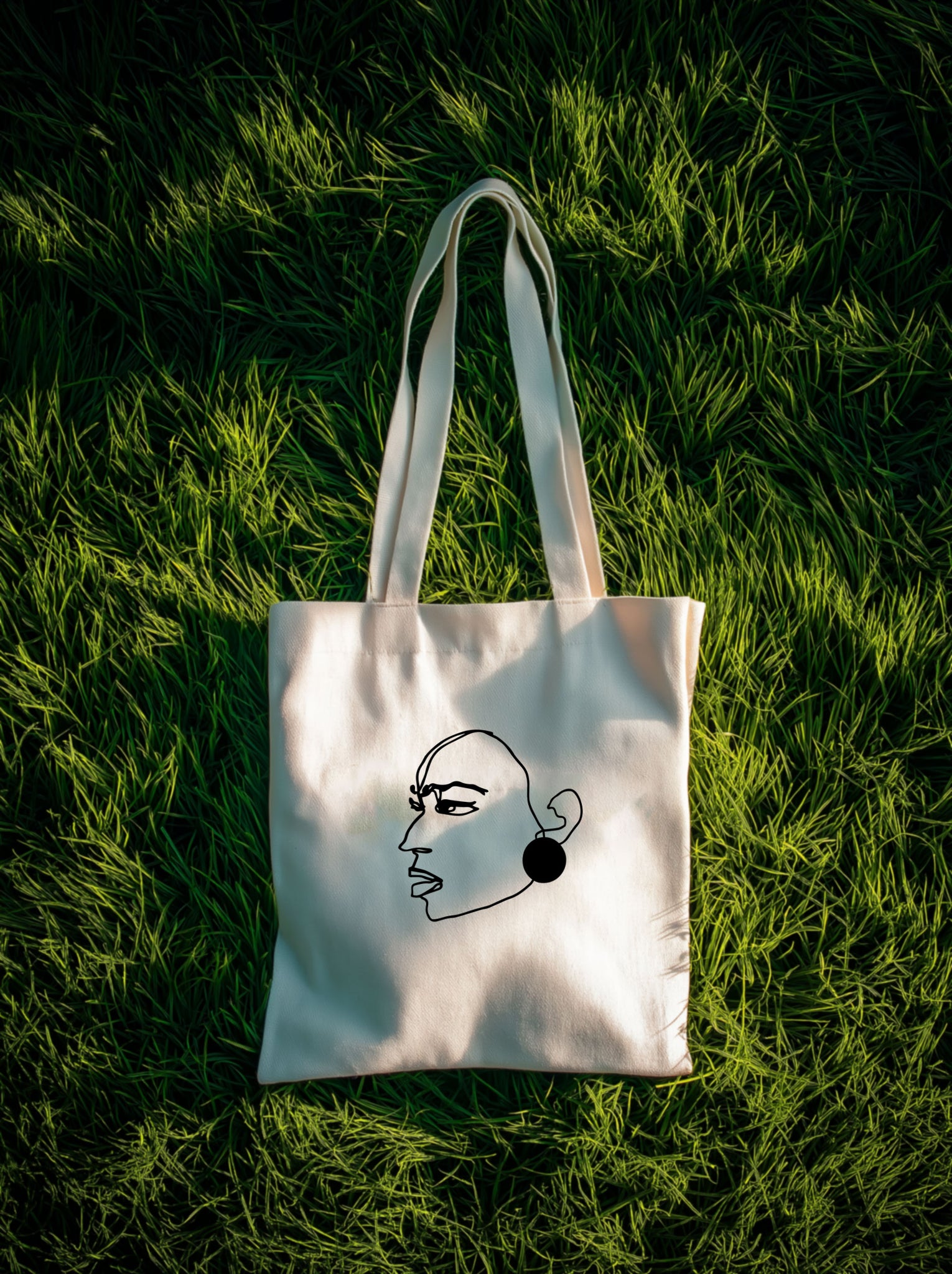 Moody Grass Tote Mockup